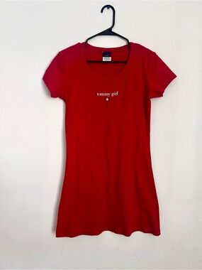 Y2K Tommy Girl Women’s Red Logo Tee Dress